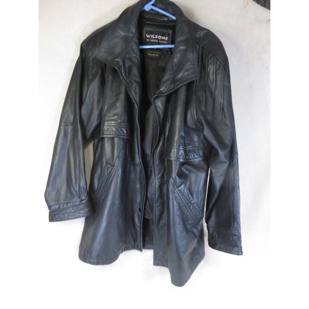 Vintage Wilson's M. Julian Leather Jacket Men's Size Medium Long Coat Pockets 3M